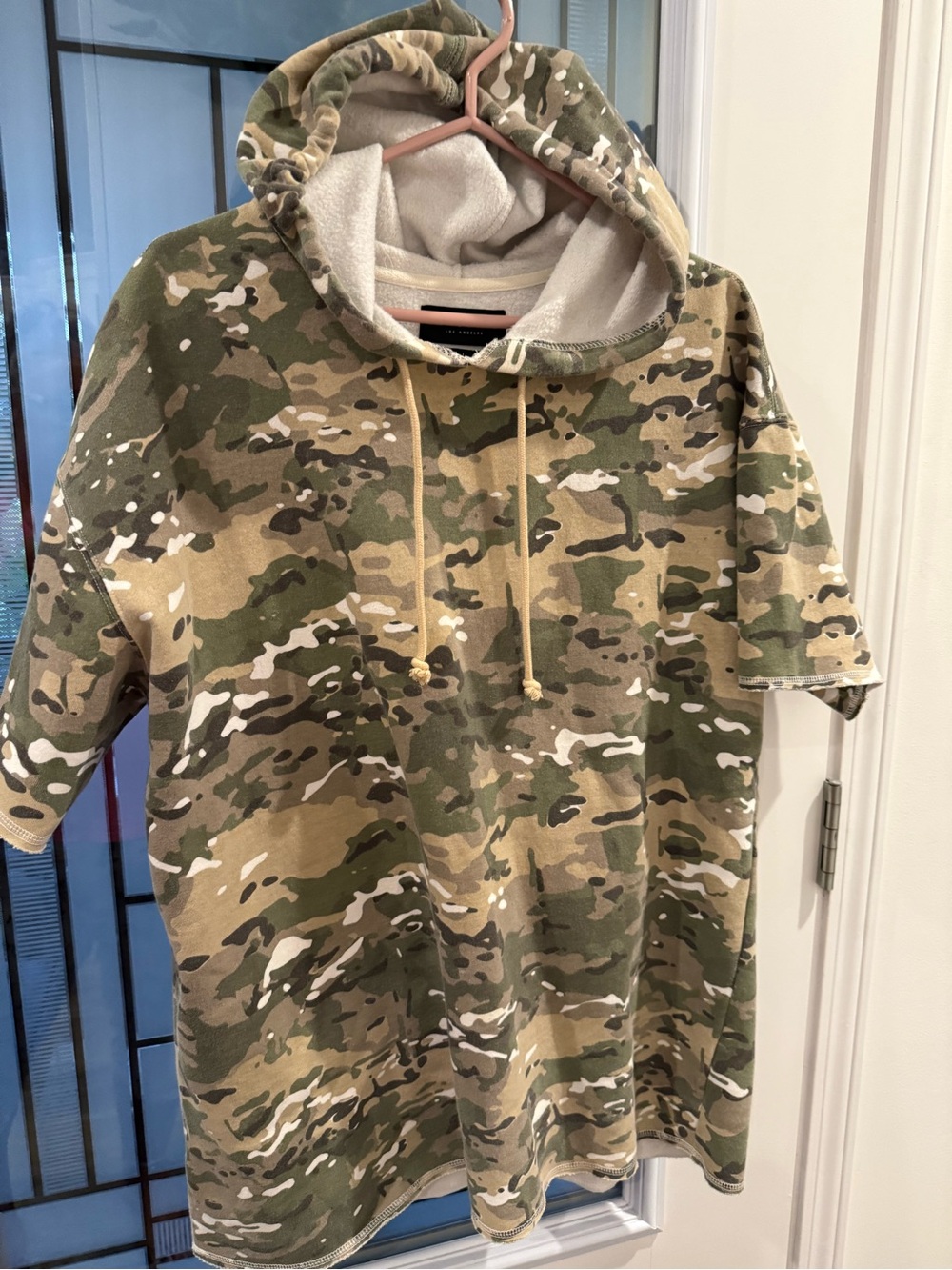 Unisex Camo Hooded Short-Sleeve Top - Green Camo